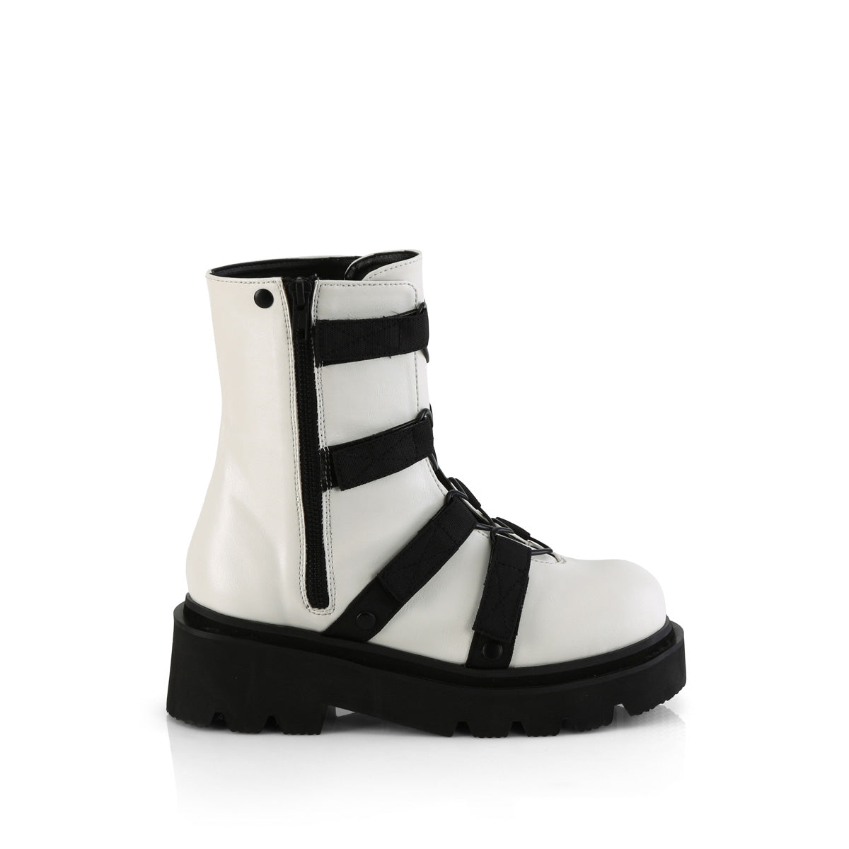 【DEMONIA】RENEGADE-50 アンクルブーツ Wht Vegan Leather-Nylon【取寄】
