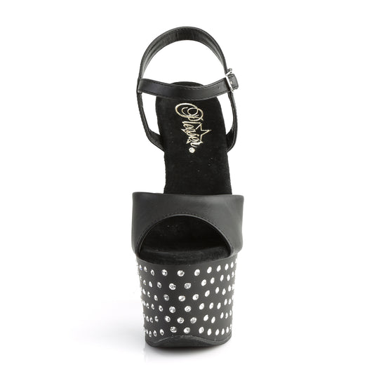 【PLEASER】STARDUST-709 シューズ Blk Faux Leather/Blk Matte【取寄】