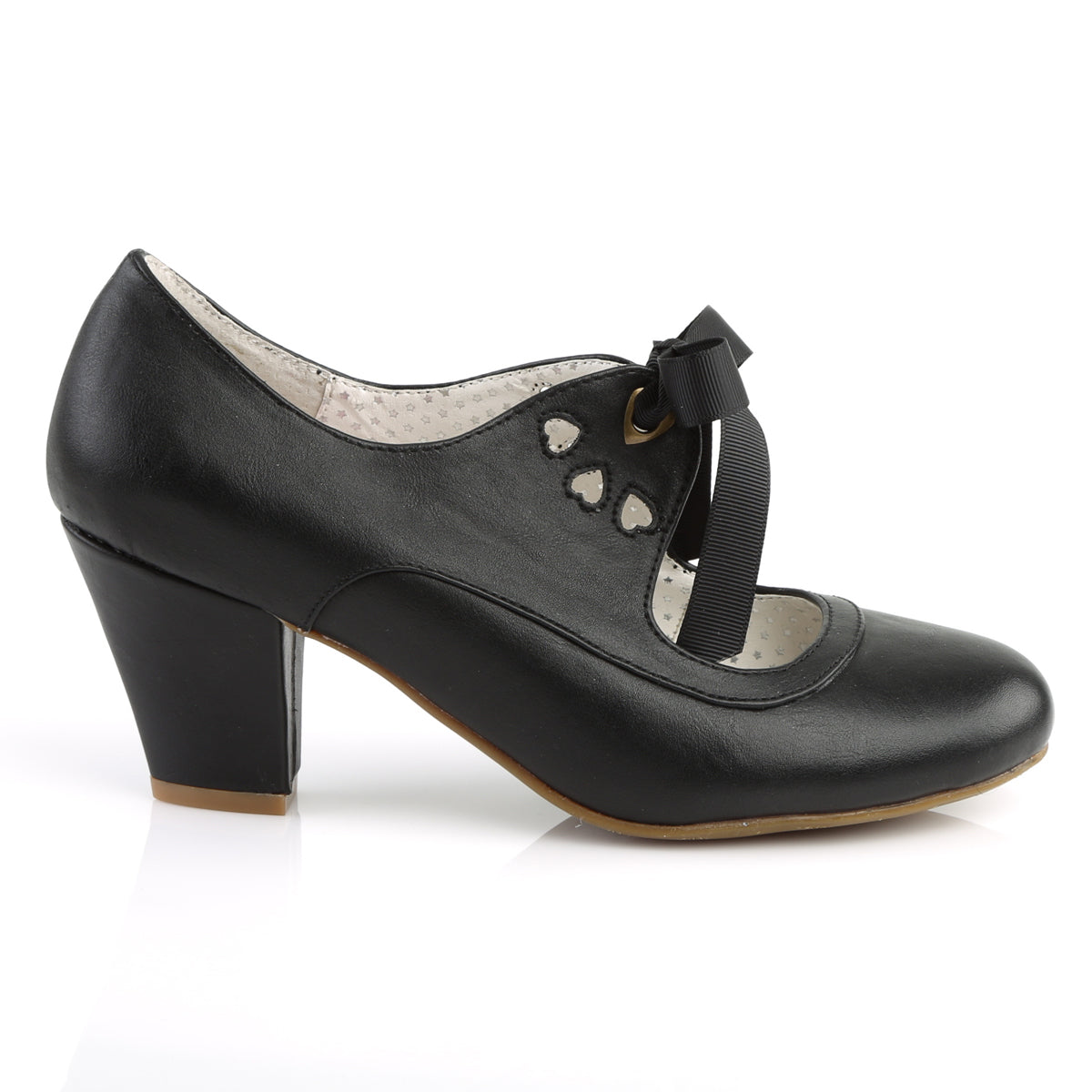 【PIN UP COUTURE】WIGGLE-32 シングルソールシューズ Blk Faux Leather【取寄】