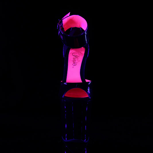 【PLEASER】XTREME-875TT シューズ Blk Pat-Neon H. Pink/Blk【取寄】