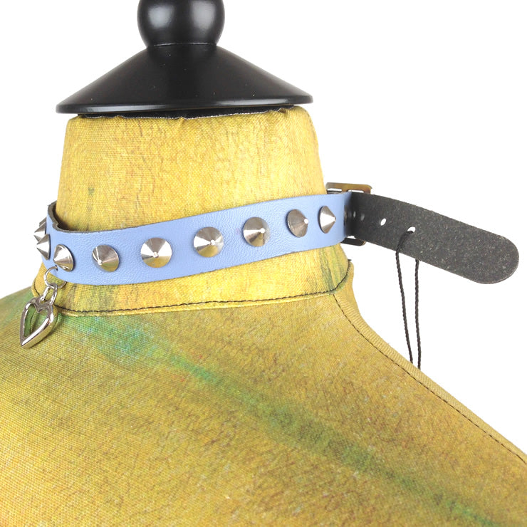 HEART STUD CHOKER-BLUE