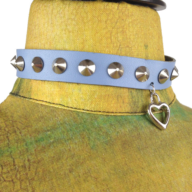 HEART STUD CHOKER-BLUE