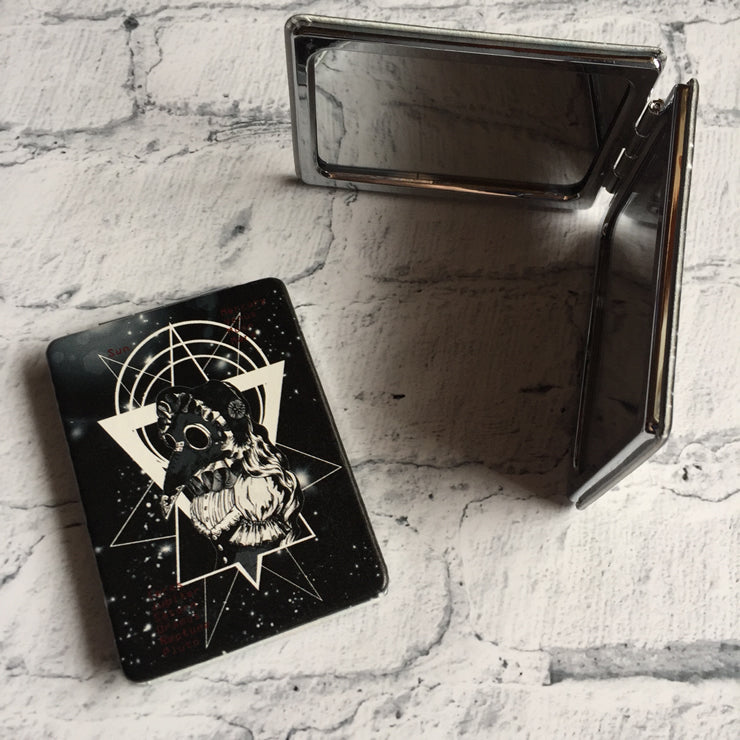 gas mask girl mirror