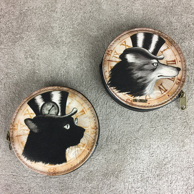 STEAMPUNK WOLF/CAT COIN CASE