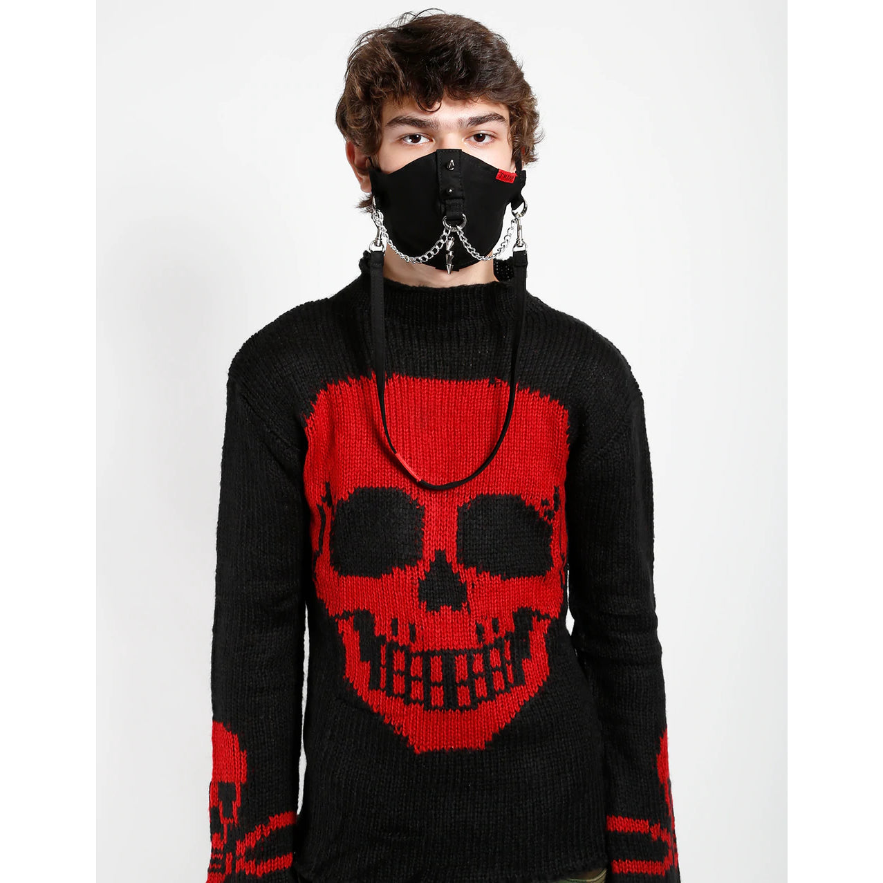 SPIKE & CHAIN FACE COVER (IS5034-001)