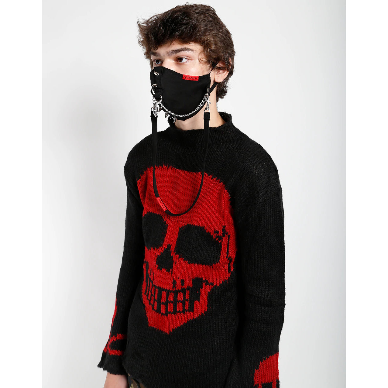 SPIKE & CHAIN FACE COVER (IS5034-001)