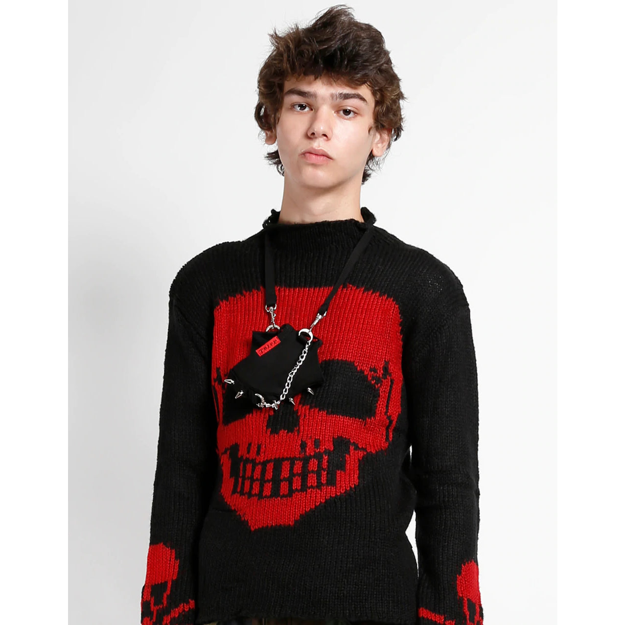 SPIKE & CHAIN FACE COVER (IS5034-001)
