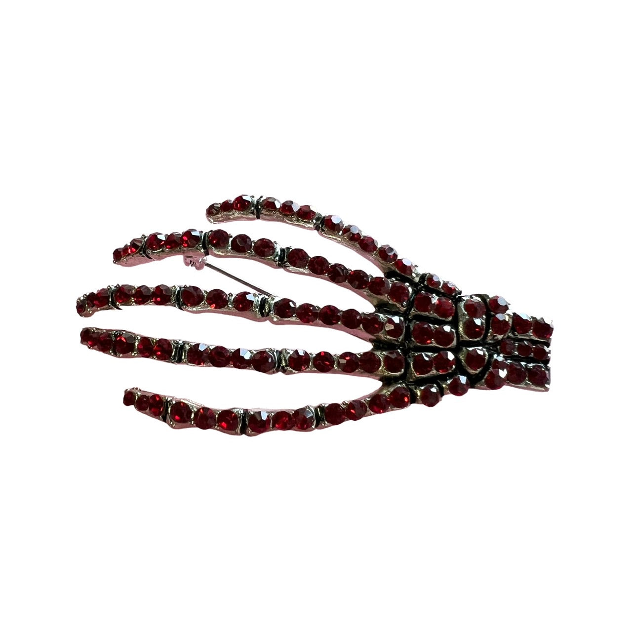 skeleton bone hand brooch