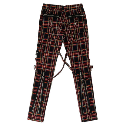 【TRIPP NYC】タータンチェックボンデージパンツ＊CLASSIC SLIM LEG BONDAGE PANT BLACK PLAID(IS674MP)
