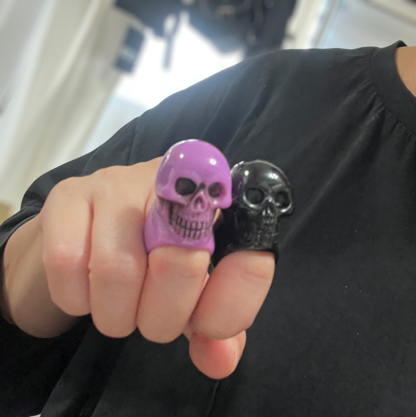 【KREEPSVILLE666】スカルリング　同サイズ紫黒セット