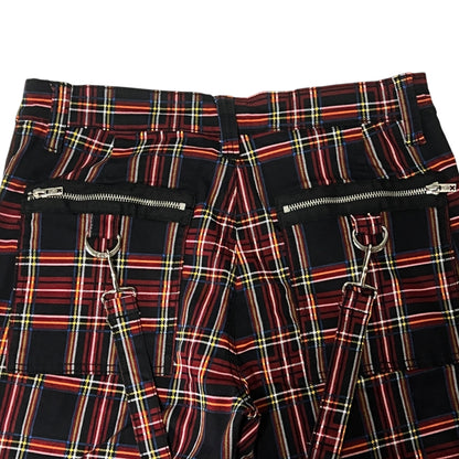 【TRIPP NYC】タータンチェックボンデージパンツ＊CLASSIC SLIM LEG BONDAGE PANT BLACK PLAID(IS674MP)