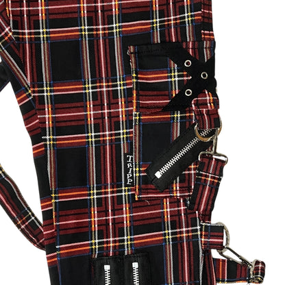 【TRIPP NYC】タータンチェックボンデージパンツ＊CLASSIC SLIM LEG BONDAGE PANT BLACK PLAID(IS674MP)