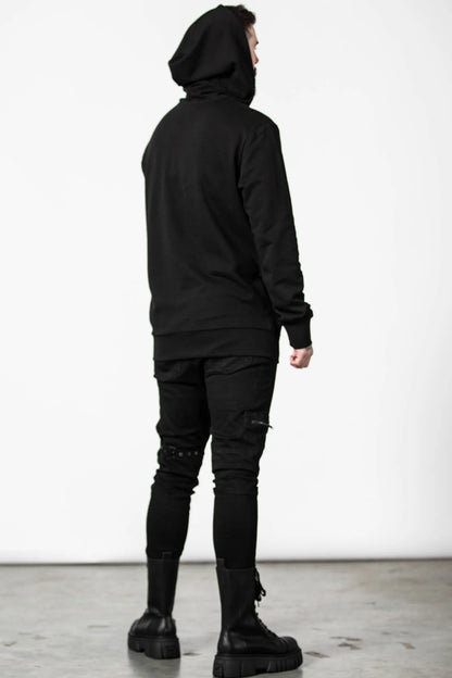 【KILL STAR】BELLOW LONGLINE HOODIE[UNISEX]＊サタニックプリントロングフーディー