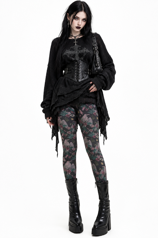 【KILL STAR】CORAX LEGGINGS＊コラージュプリントレギンス