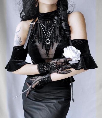 【RESTYLE】トップス＊DARK ALTAR HALTERNECK TOP【取寄】