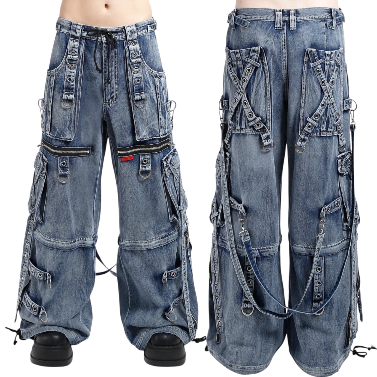 【TRIPP NYC】X-STRAP PANT FOG WASH INDIGO DENIM(JM7144MB)