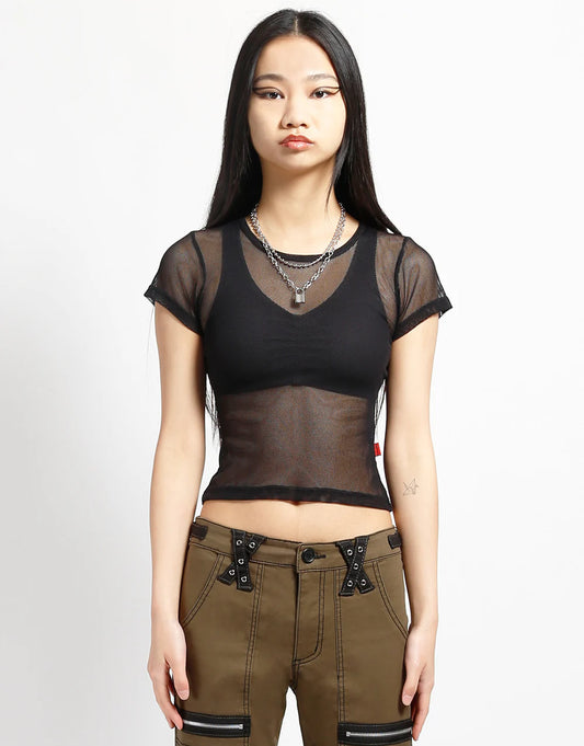 【TRIPP NYC】半袖フィッシュネット＊BABY TEE FISHNET(FN4562)