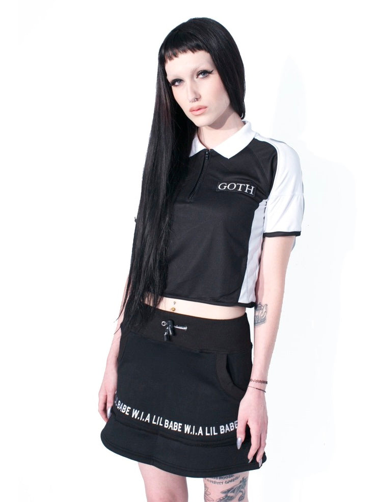 GOTH POLO＊BIGバックパッチ・クロップドポロ