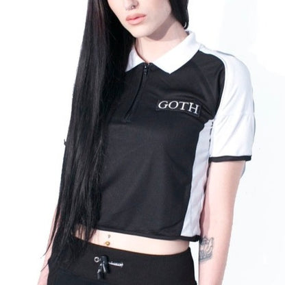 GOTH POLO＊BIGバックパッチ・クロップドポロ