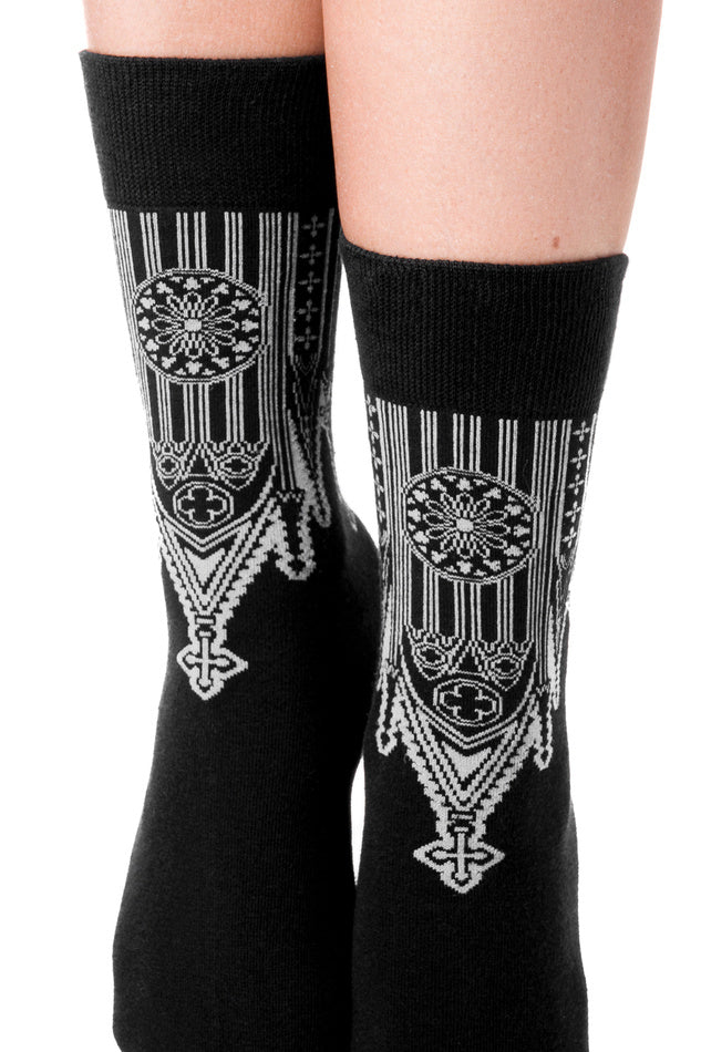 【RESTYLE】ソックス＊INVERTED CATHEDRAL JACQUARD SOCKS