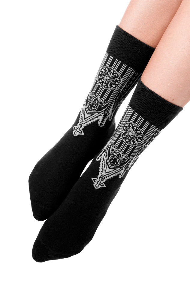 【RESTYLE】ソックス＊INVERTED CATHEDRAL JACQUARD SOCKS