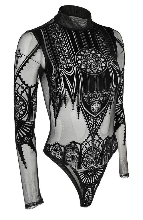 【RESTYLE】トップス＊INVERTED CATHEDRAL MESH BODYSUIT
