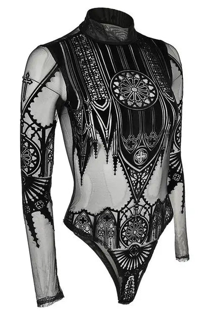 【RESTYLE】トップス＊INVERTED CATHEDRAL MESH BODYSUIT