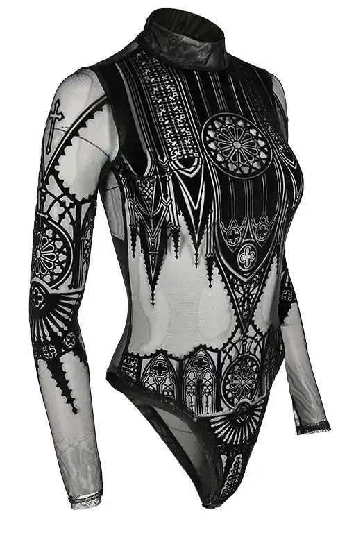 【RESTYLE】トップス＊INVERTED CATHEDRAL MESH BODYSUIT