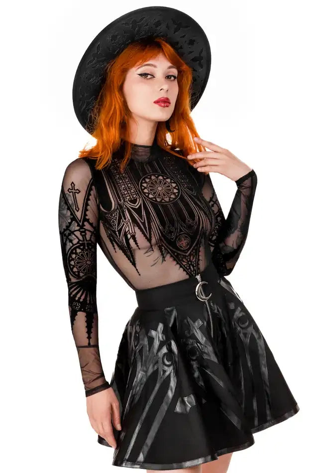 【RESTYLE】トップス＊INVERTED CATHEDRAL MESH BODYSUIT