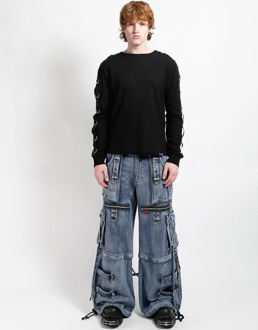 【TRIPP NYC】X-STRAP PANT FOG WASH INDIGO DENIM(JM7144MB)