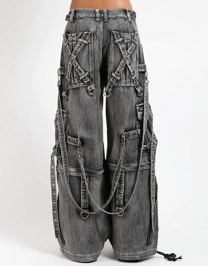 【TRIPP NYC】X-STRAP PANT FOG WASH BLACK DENIM(JM7144MB)