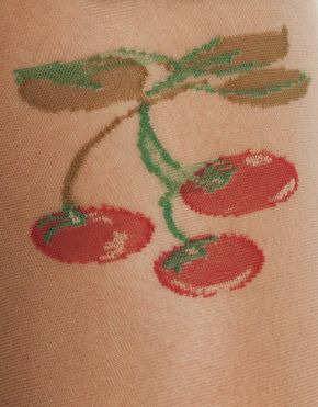 【Jonathan Aston】ジョナサンアストンCherries Tights（nude）チェリーパターン　柄タイツ・ストッキング