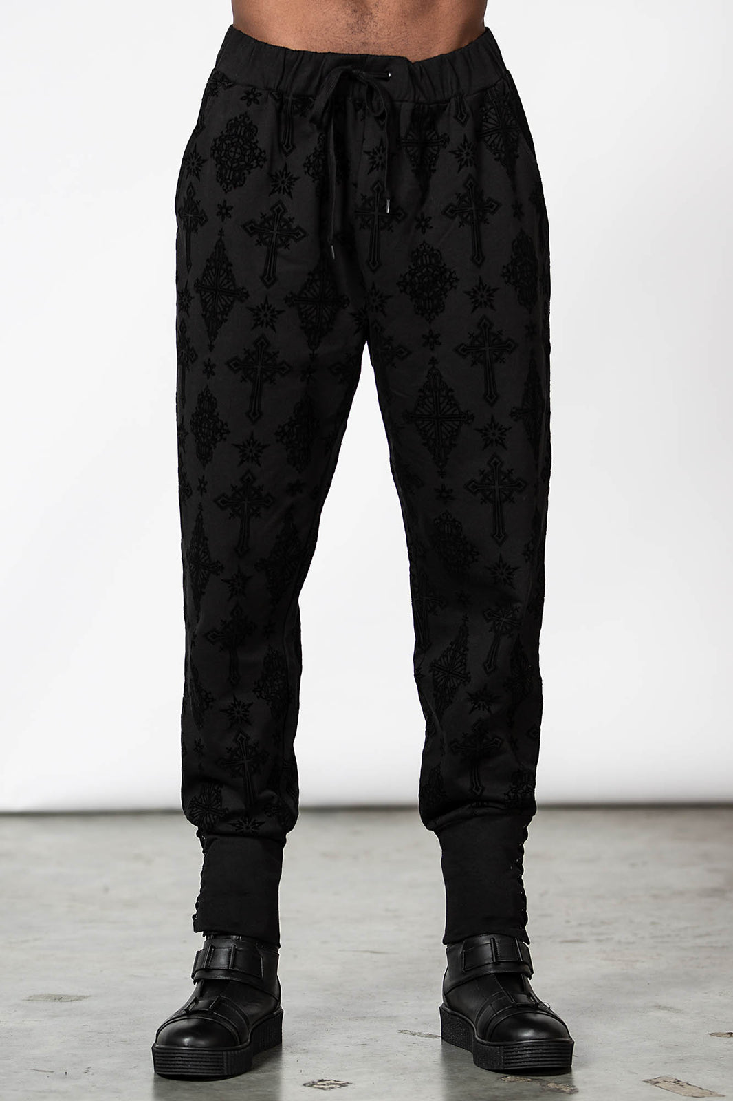 【KILL STAR】NIGHT THIRST JOGGERS[UNISEX]＊クロス柄ジョガーパンツ-SIZE:XXL