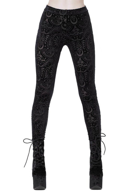 【KILL STAR】LEPIDOPTERA SAIPH LEGGINGS＊バーンアウトベルベットレギンス-SIZE:XXL