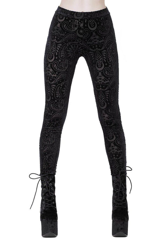 【KILL STAR】LEPIDOPTERA SAIPH LEGGINGS＊バーンアウトベルベットレギンス-SIZE:XXL