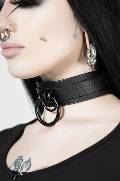 【KILL STAR】Susper Choker＊オールブラックOリングチョーカー