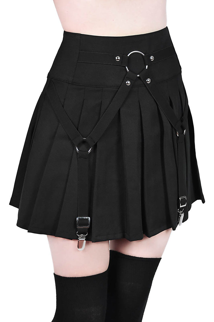 【KILL STAR】VICIOUS VIBES MINI SKIRT＊ハーネス付きプリーツスカート-SIZE:XL