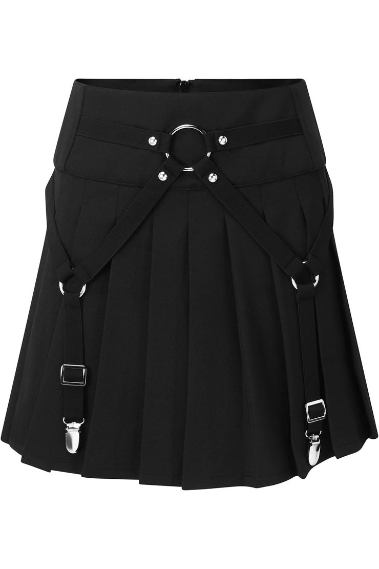 【KILL STAR】VICIOUS VIBES MINI SKIRT＊ハーネス付きプリーツスカート-SIZE:XL