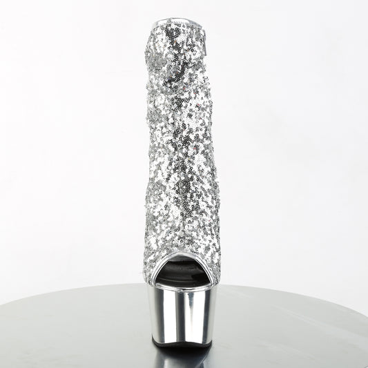 【PLEASER】ADORE-1008SQ シューズ Slv Sequins/Slv Chrome【取寄】