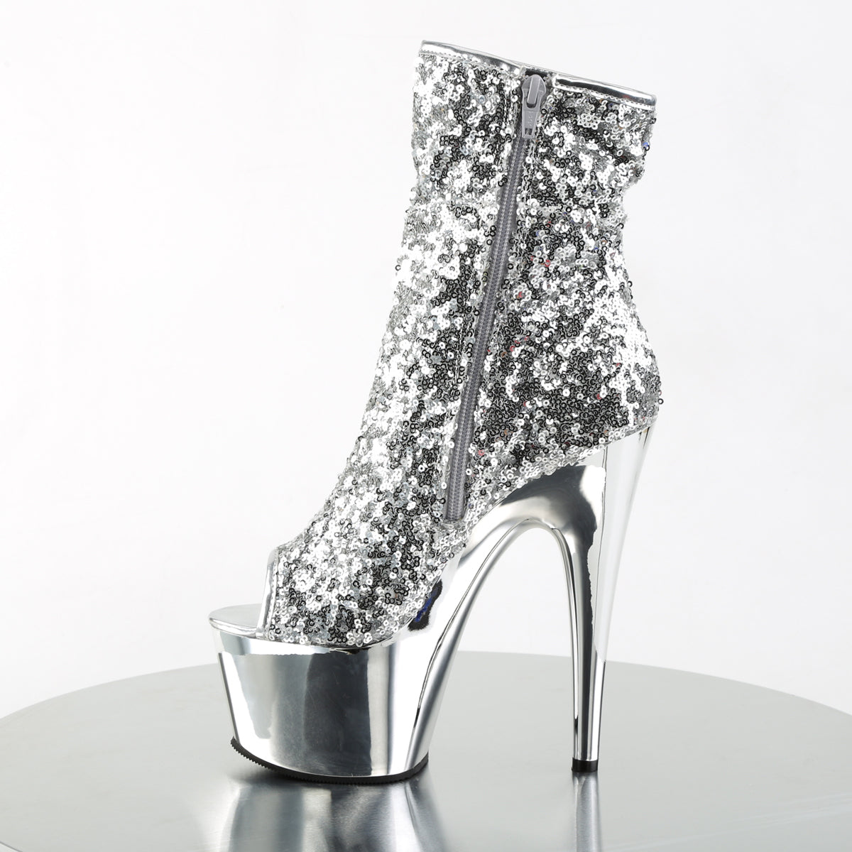 【PLEASER】ADORE-1008SQ シューズ Slv Sequins/Slv Chrome【取寄】