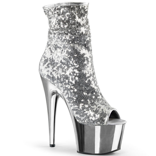 【PLEASER】ADORE-1008SQ シューズ Slv Sequins/Slv Chrome【取寄】