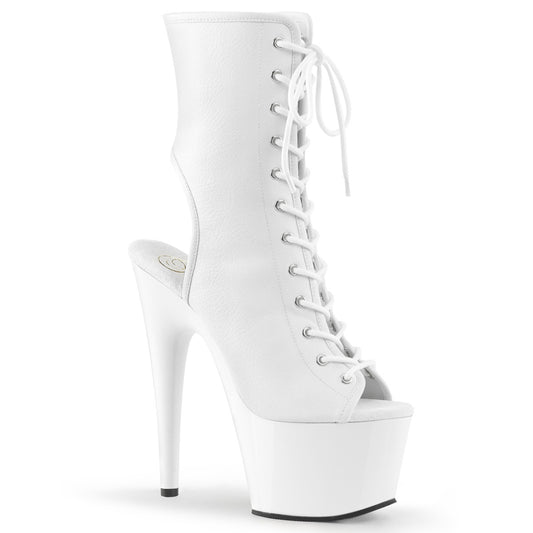 【PLEASER】ADORE-1016 プラットフォームシューズ Wht Faux Leather/Wht【取寄】