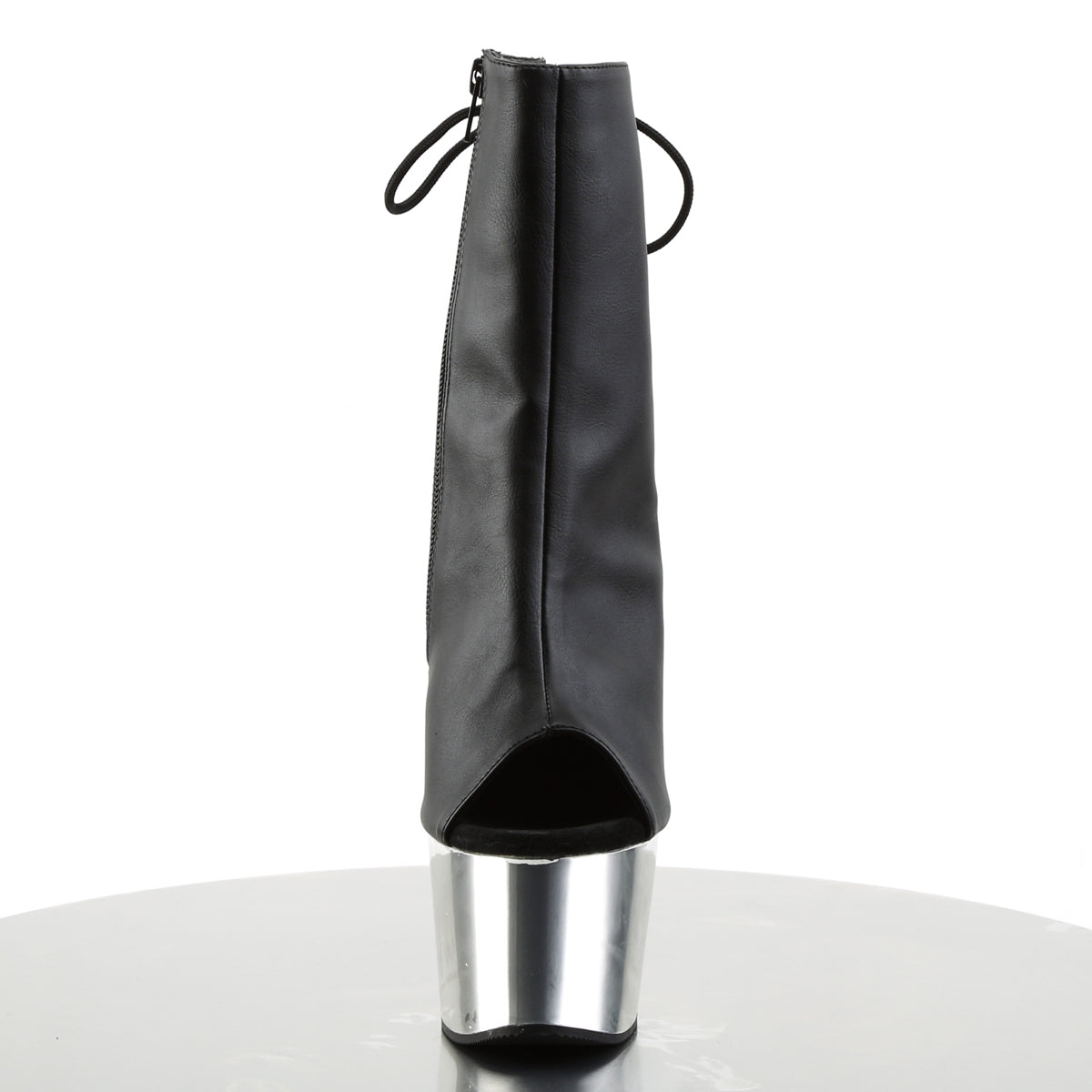 【PLEASER】ADORE-1018 シューズ Blk Faux Leather/Slv Chrome【取寄】