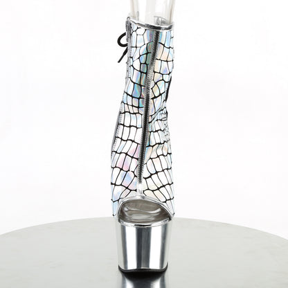【PLEASER】ADORE-1018HG シューズ Slv Hologram Ostrich Pu/Slv Chrome【取寄】
