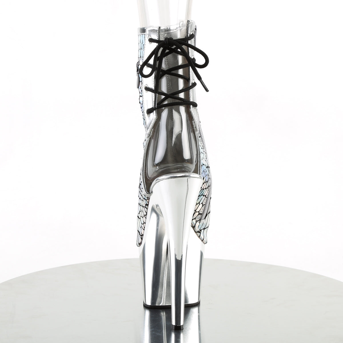 【PLEASER】ADORE-1018HG シューズ Slv Hologram Ostrich Pu/Slv Chrome【取寄】