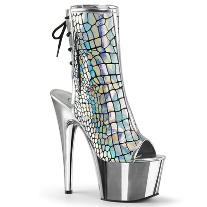 【PLEASER】ADORE-1018HG シューズ Slv Hologram Ostrich Pu/Slv Chrome【取寄】