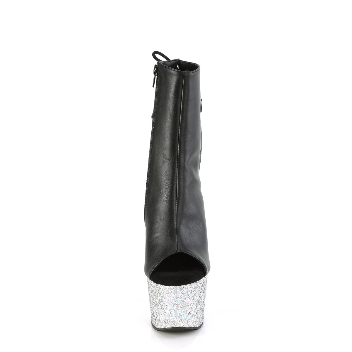 【PLEASER】ADORE-1018LG シューズ Blk Faux Leather/Slv Multi Glitter【取寄】