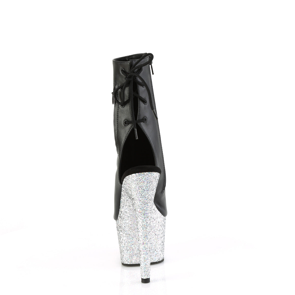 【PLEASER】ADORE-1018LG シューズ Blk Faux Leather/Slv Multi Glitter【取寄】