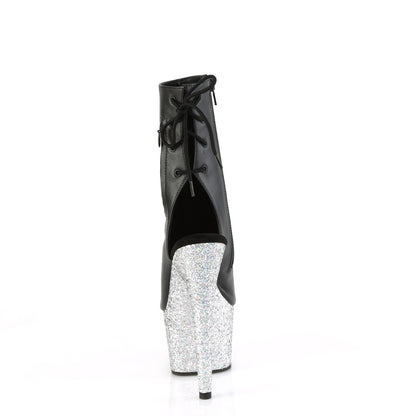 【PLEASER】ADORE-1018LG シューズ Blk Faux Leather/Slv Multi Glitter【取寄】