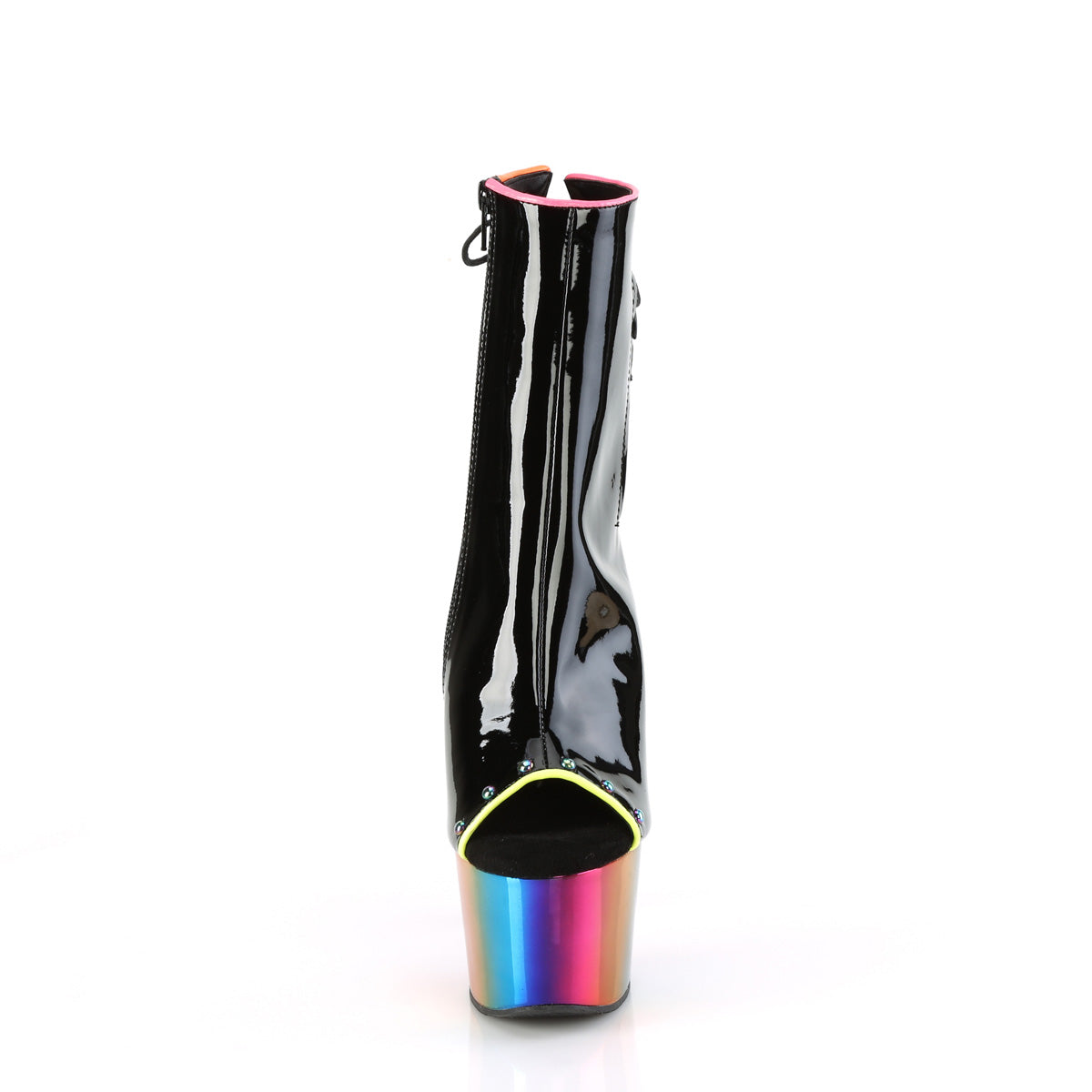 【PLEASER】ADORE-1018RC-02 シューズ Blk Pat/Rainbow Chrome【取寄】